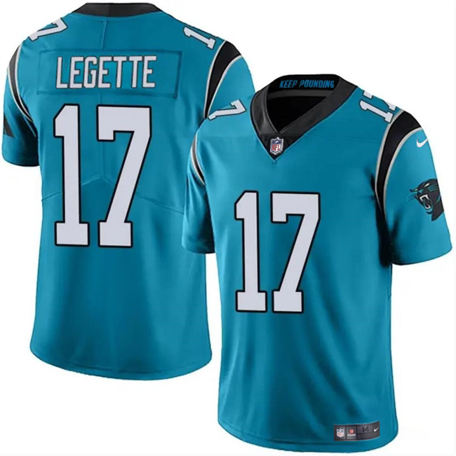 Youth Carolina Panthers 17 Xavier Legette Blue 2024 Draft Vapor Limited Football Stitched Jersey
